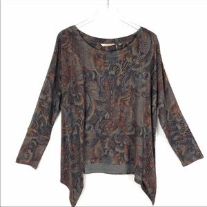 Soft Surroundings Knit Tunic Asymmetrical Hem